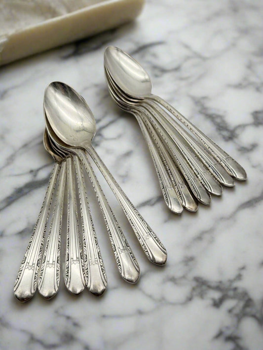 Art Deco Regent Silver Plated Tea Spoons