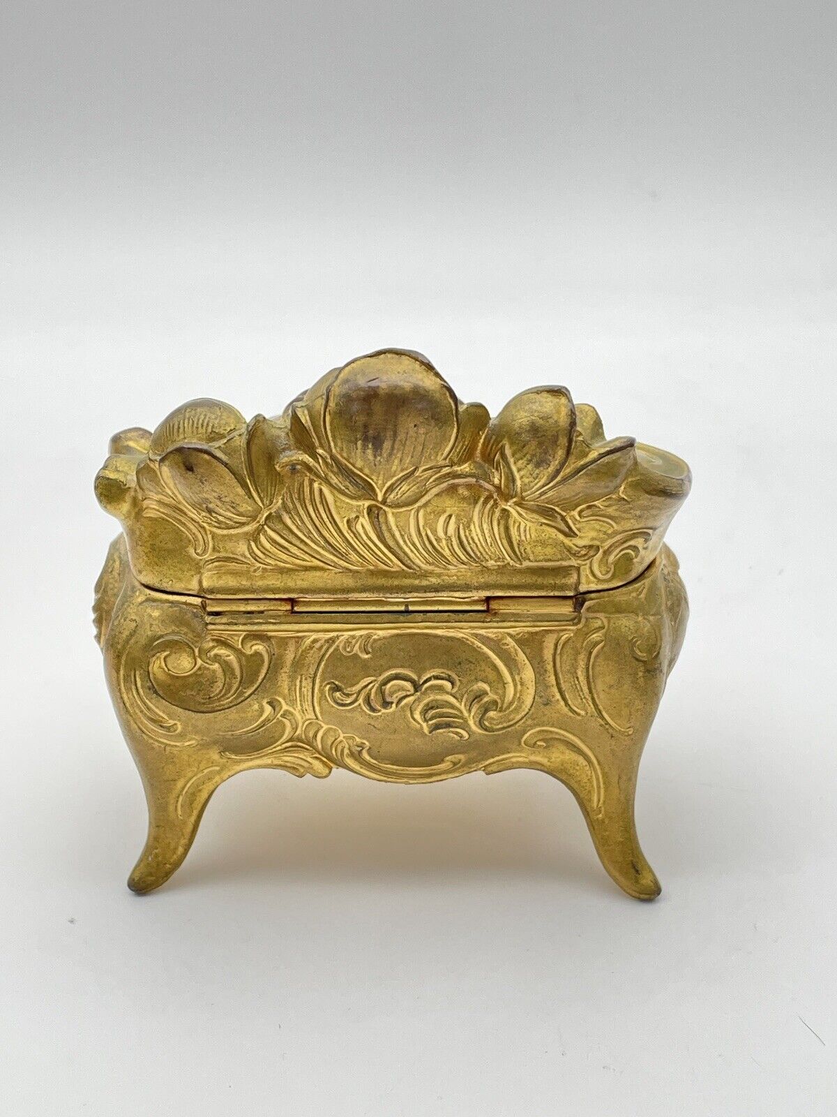 Art Nouveau Jennings Brothers Rose Decor Jewelry Box Casket #1126