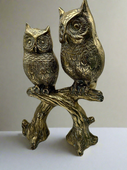 Vintage MCM SUBSTANTIAL Brass OWL Decor RARE