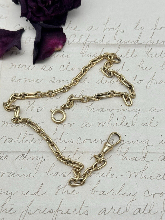 Vintage 12k Gold Filled Pocket Watch Chain Circa 13”l Signed BAB