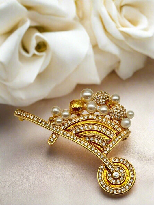 CAMROSE & Kross Jackie Kennedy Wheelbarrow Brooch READ‼️