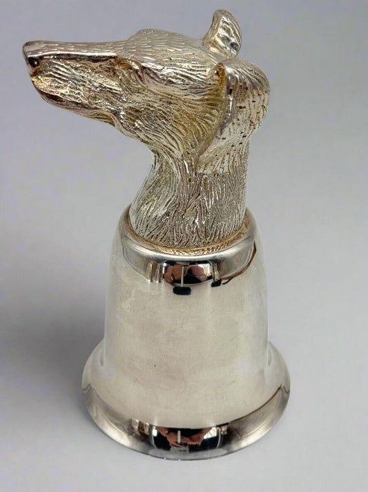 Vintage Stirrup Cup Silver Plate HOUND Rabbit Equestrian ESTATE FIND Ca.5.5”h