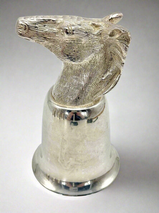 Vintage Stirrup Cup Silver Plate HORSE Equestrian ESTATE FIND Ca.5.5”h