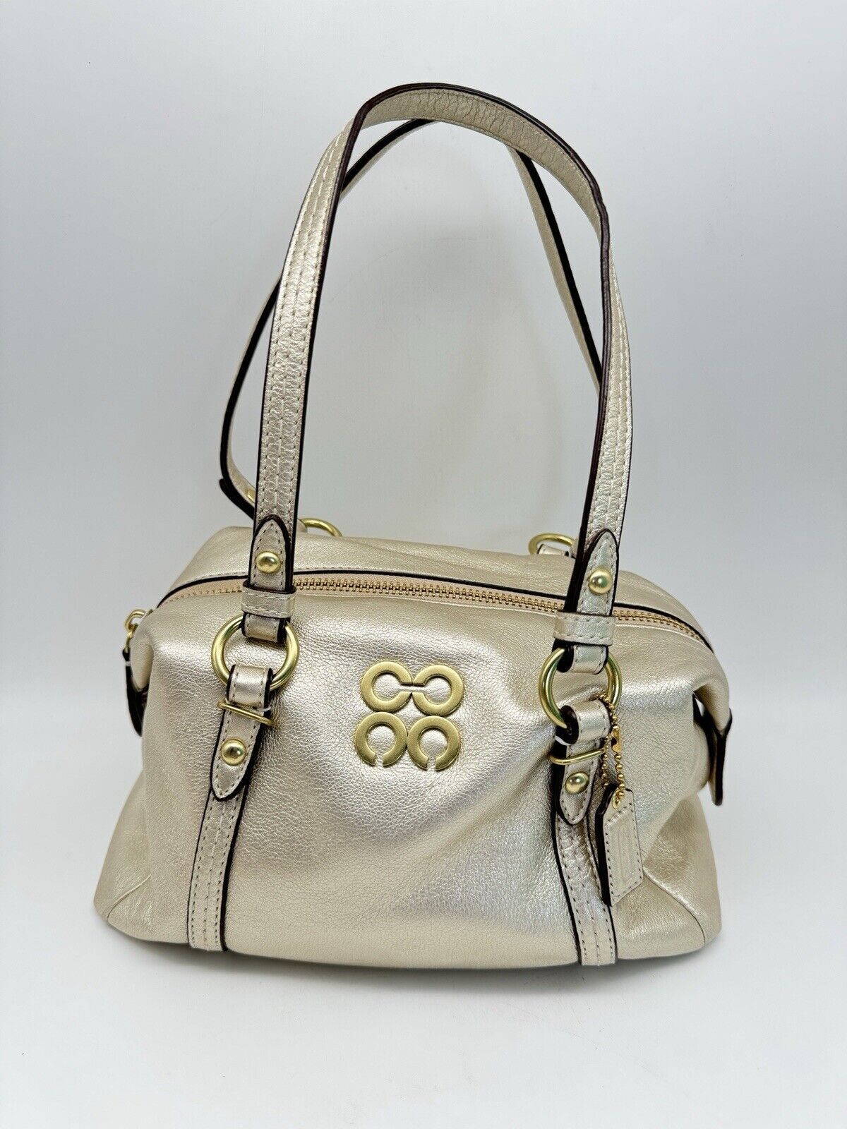 Coach Julia Mini Duffle Gold Leather A1120-45524 Excellent Preowned Condition