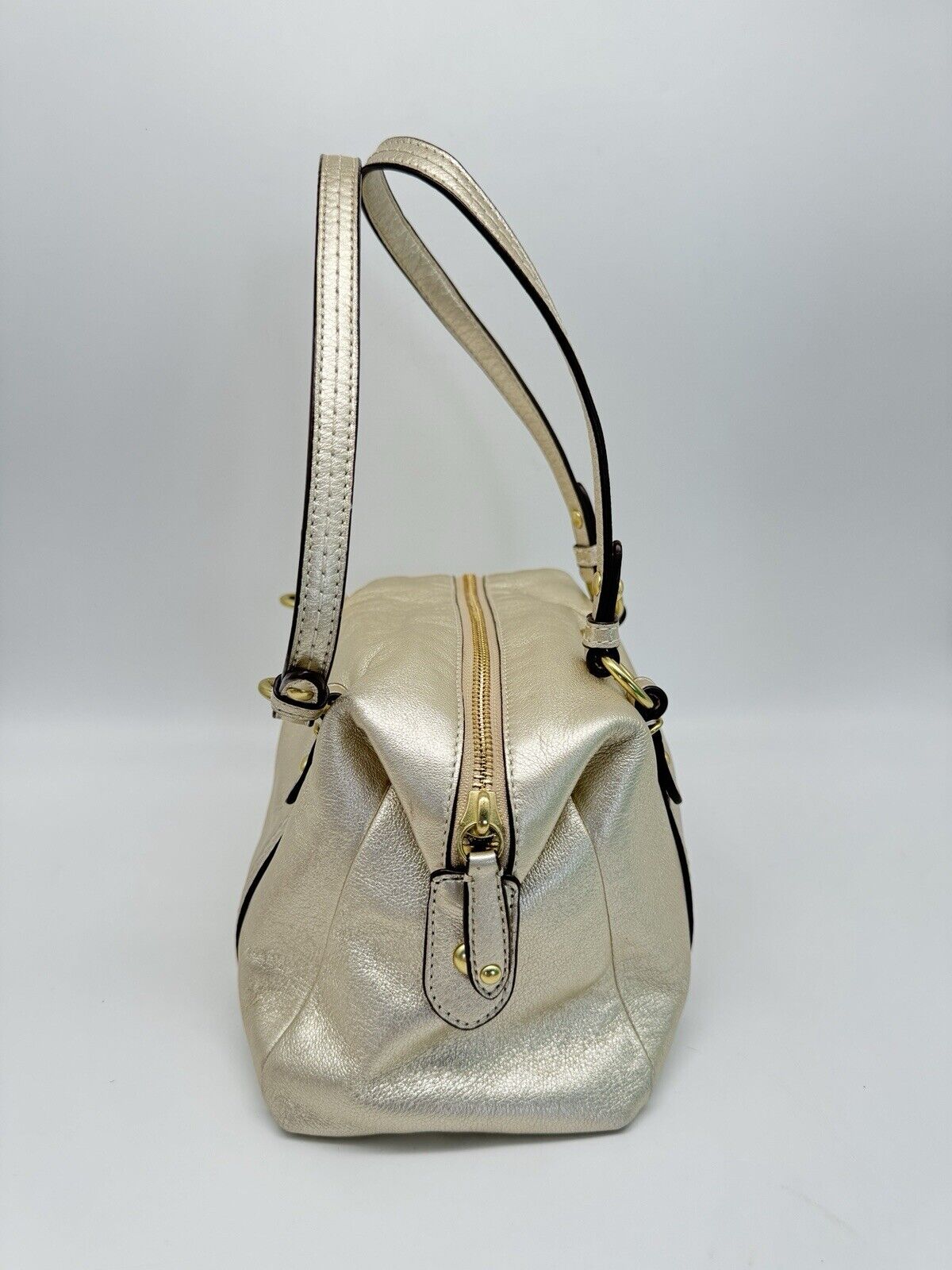 Coach Julia Mini Duffle Gold Leather A1120-45524 Excellent Preowned Condition