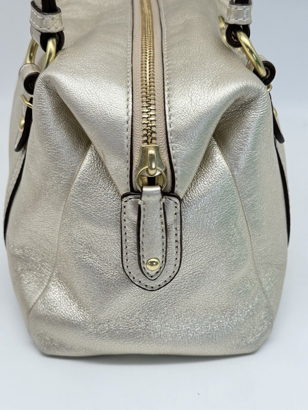 Coach Julia Mini Duffle Gold Leather A1120-45524 Excellent Preowned Condition