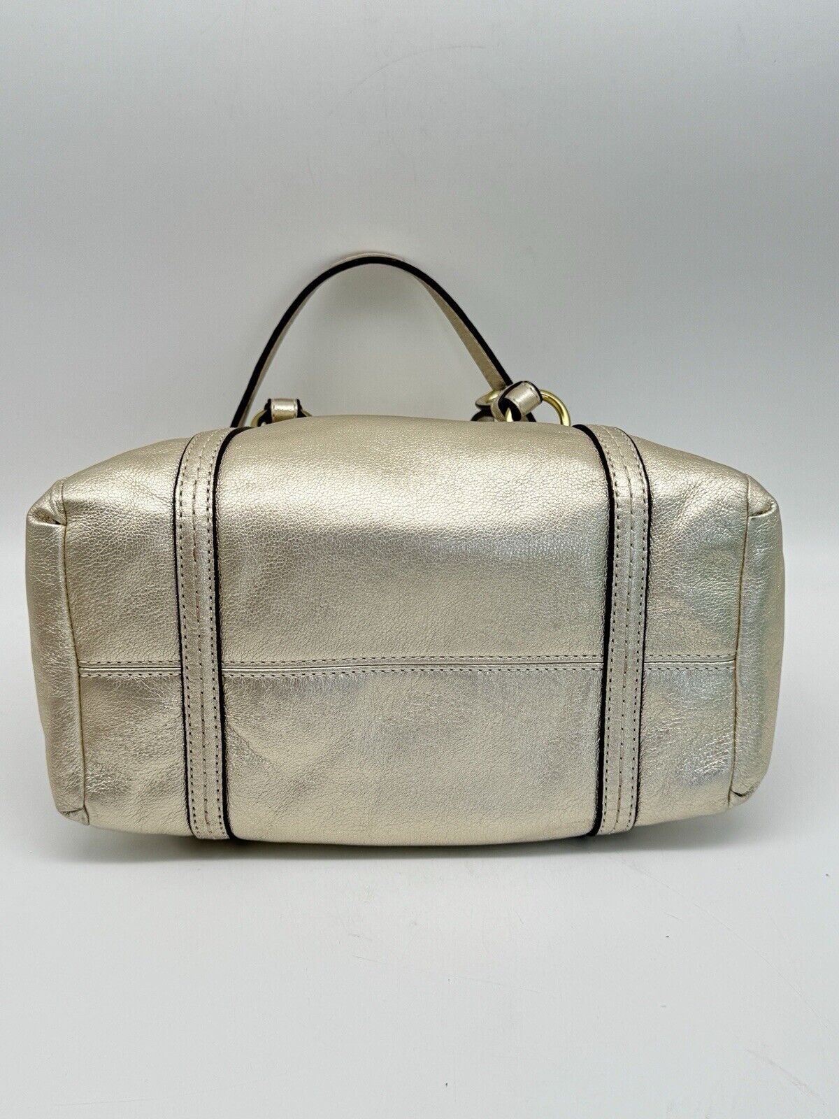 Coach Julia Mini Duffle Gold Leather A1120-45524 Excellent Preowned Condition