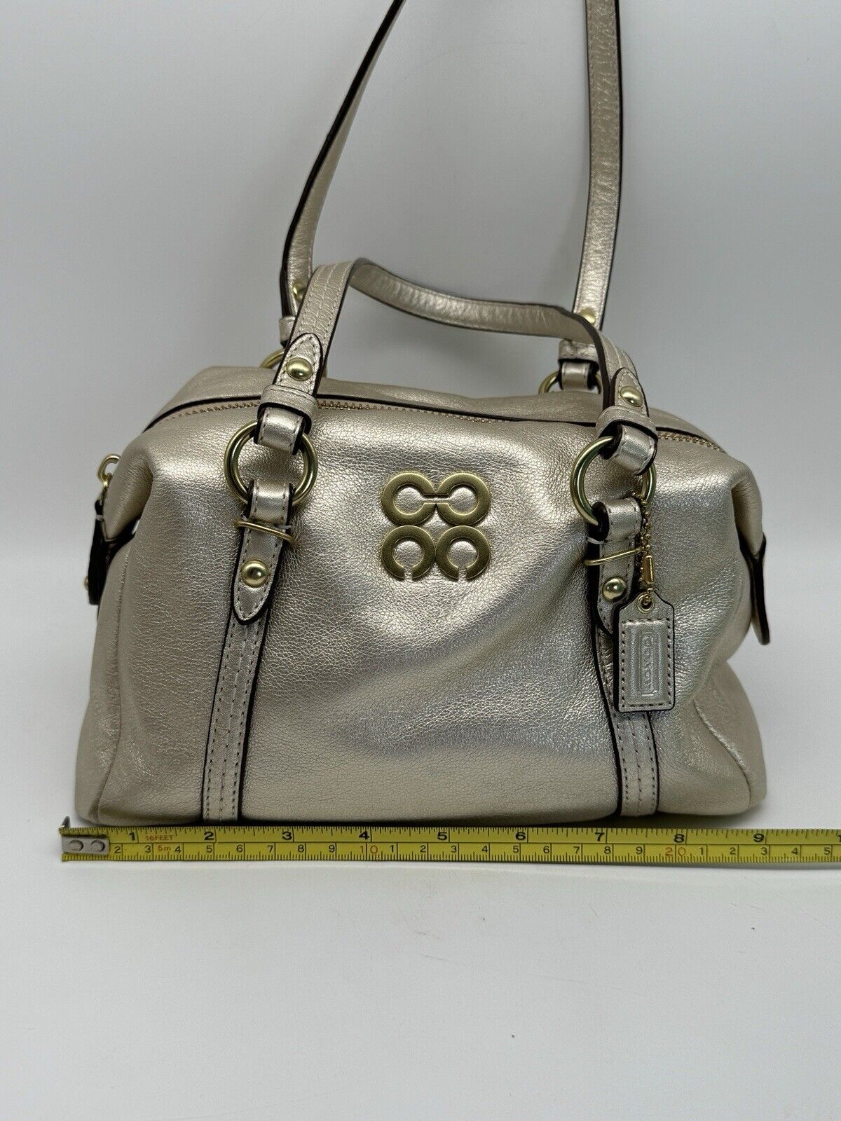 Coach Julia Mini Duffle Gold Leather A1120-45524 Excellent Preowned Condition