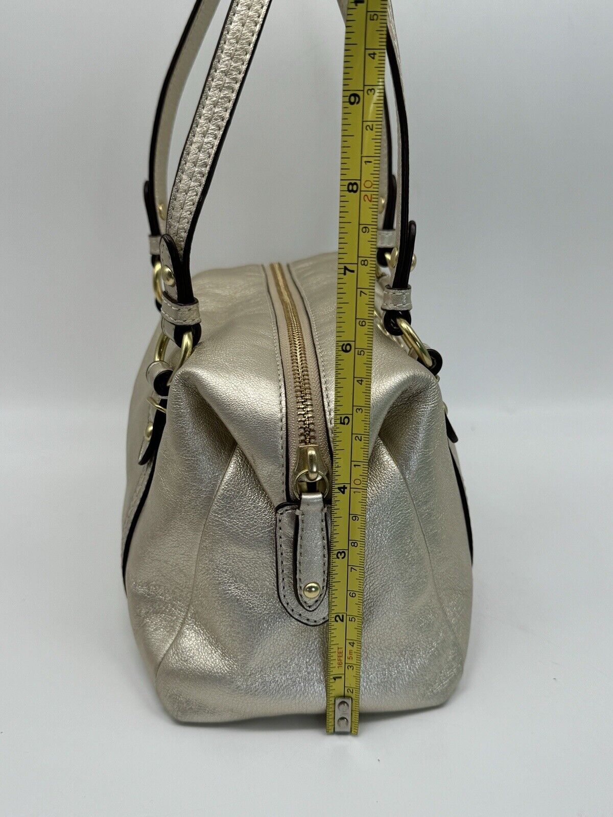 Coach Julia Mini Duffle Gold Leather A1120-45524 Excellent Preowned Condition