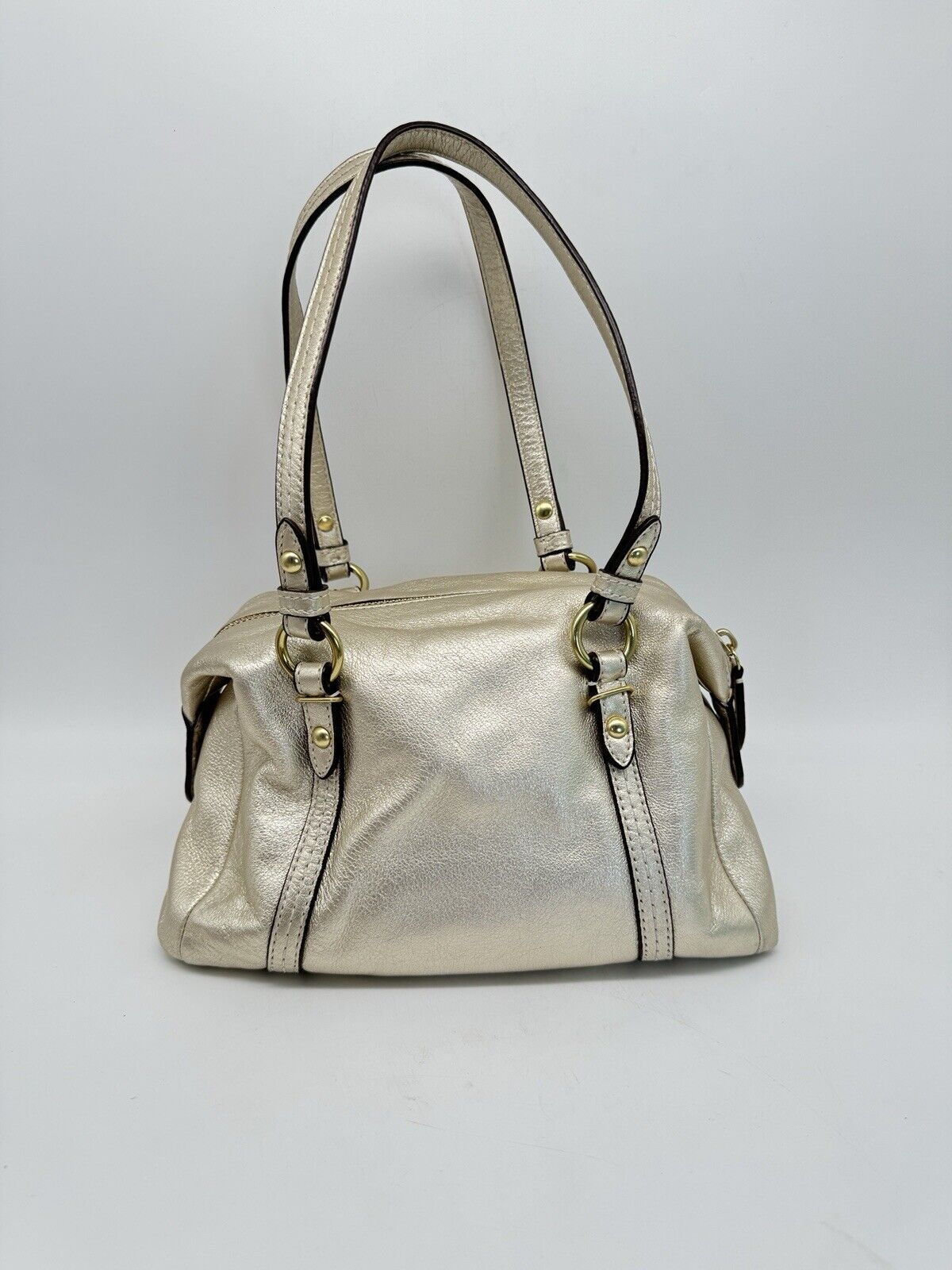 Coach Julia Mini Duffle Gold Leather A1120-45524 Excellent Preowned Condition