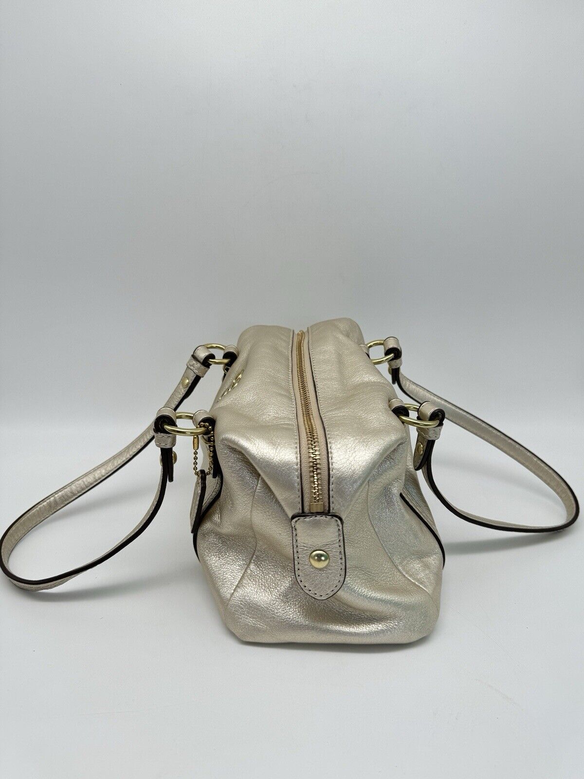 Coach Julia Mini Duffle Gold Leather A1120-45524 Excellent Preowned Condition