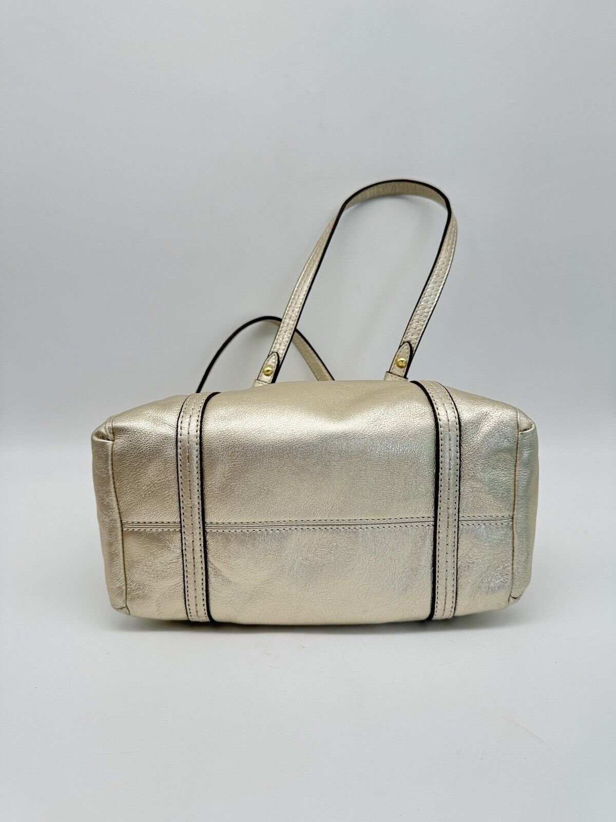 Coach Julia Mini Duffle Gold Leather A1120-45524 Excellent Preowned Condition