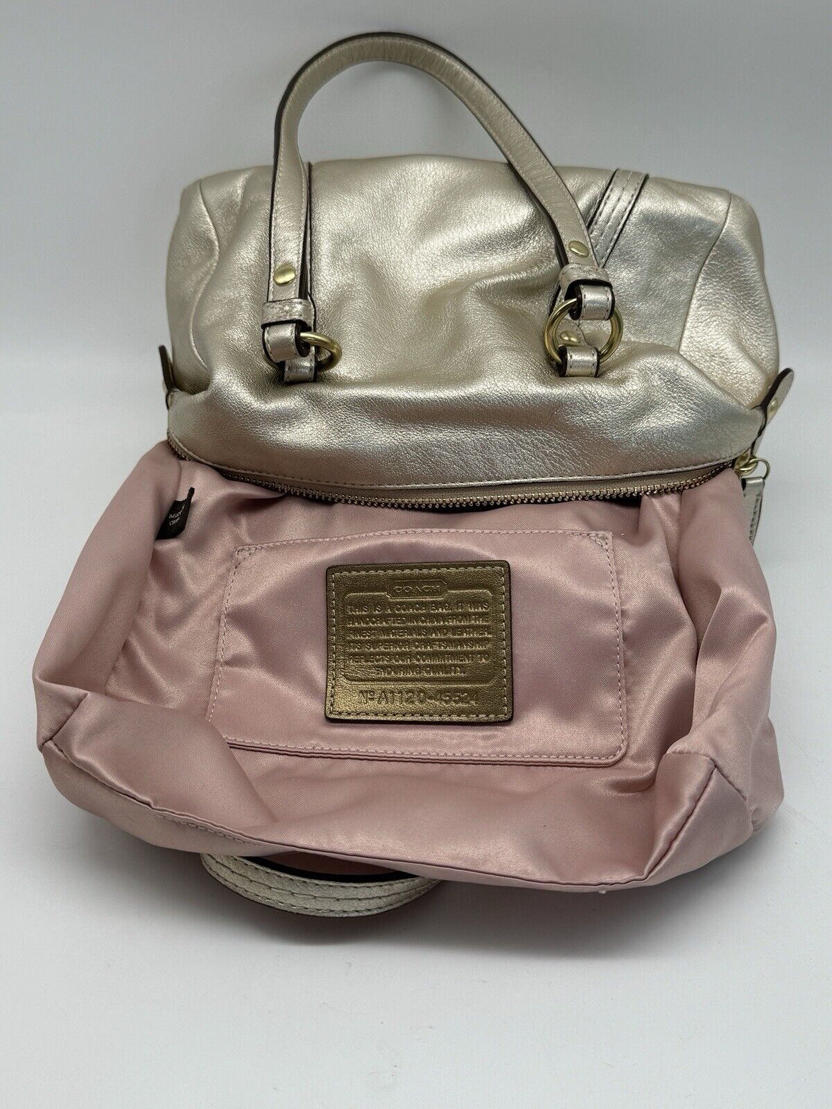 Coach Julia Mini Duffle Gold Leather A1120-45524 Excellent Preowned Condition