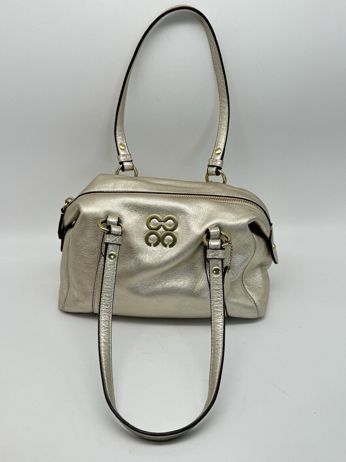 Coach Julia Mini Duffle Gold Leather A1120-45524 Excellent Preowned Condition