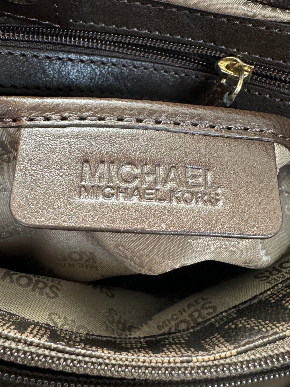 Michael Kors Brown MK Logo Hamilton Signature Tote Handbag Purse Authentic PRE-Owned