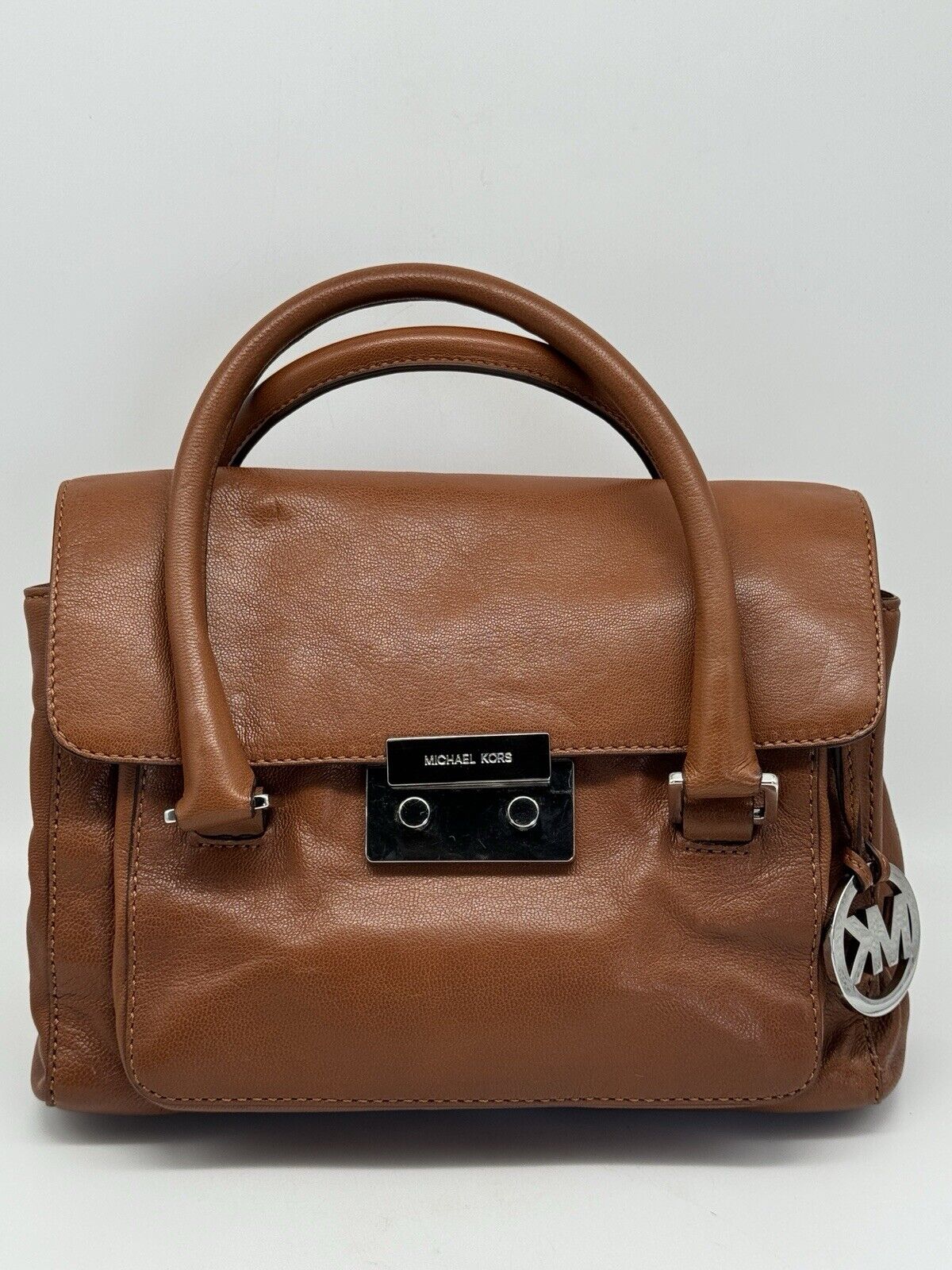 Authentic Michael Kors Brown Classic Leather Hand Bag PRE-Owned