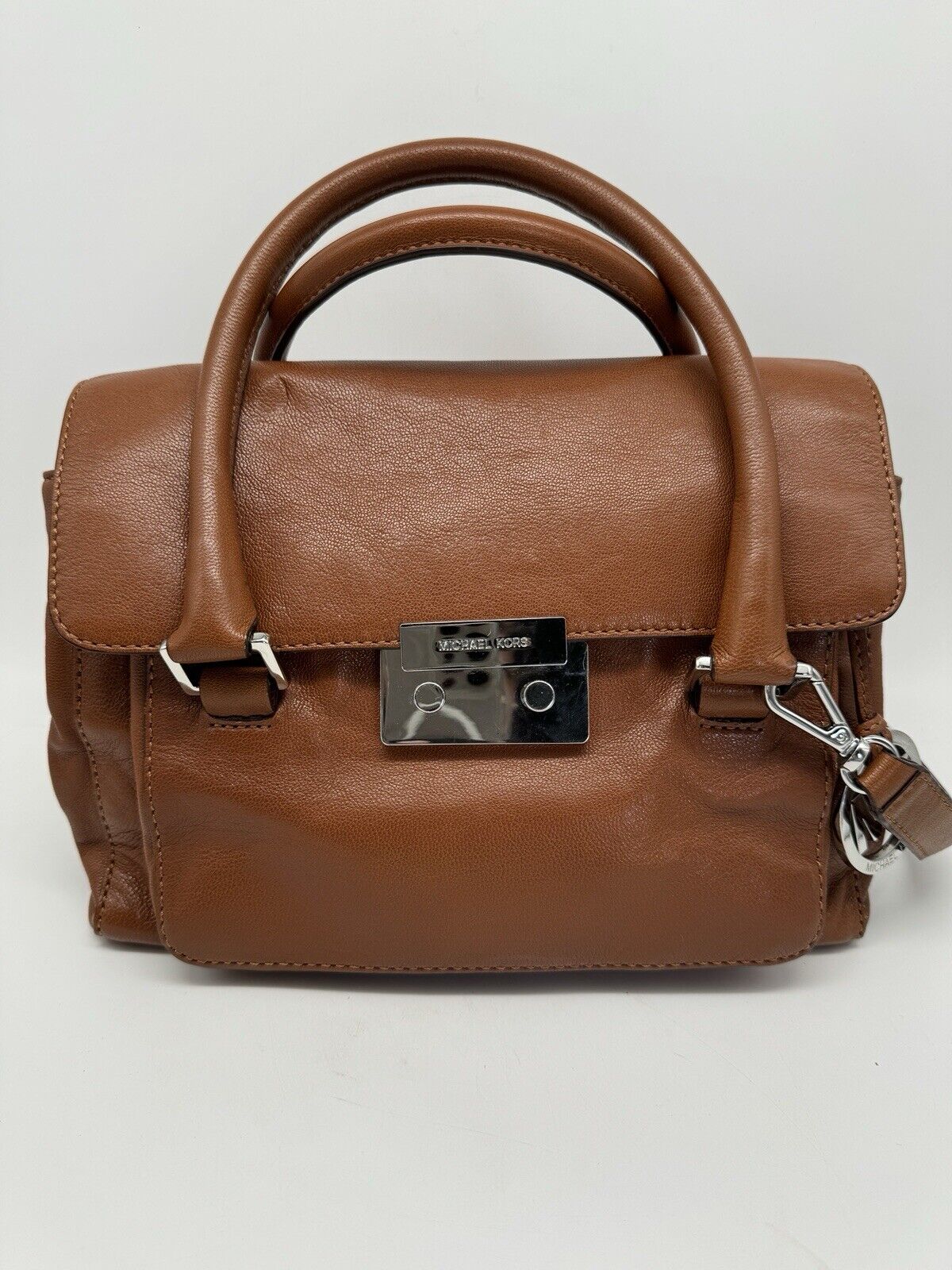 Authentic Michael Kors Brown Classic Leather Hand Bag PRE-Owned