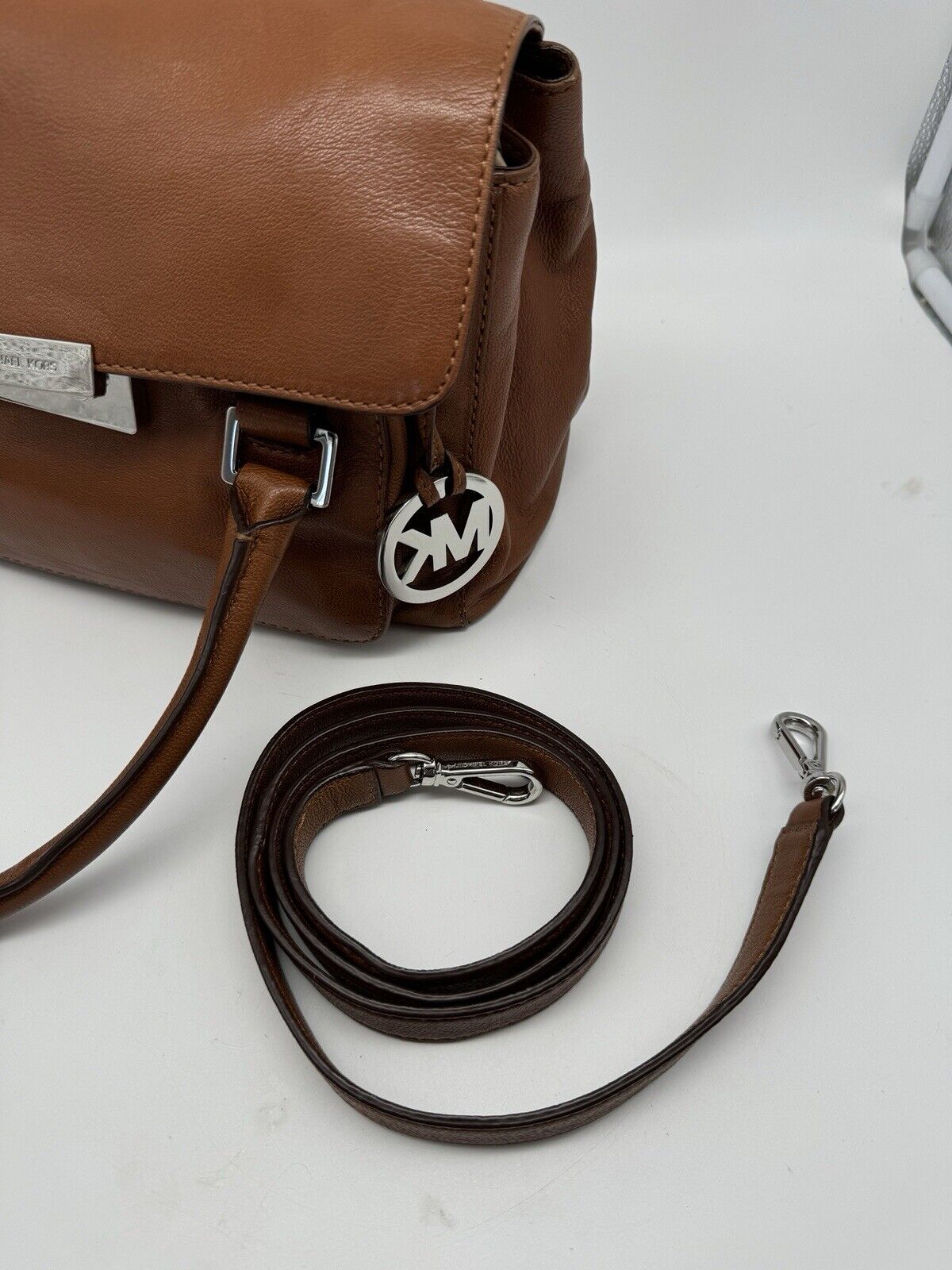 Authentic Michael Kors Brown Classic Leather Hand Bag PRE-Owned