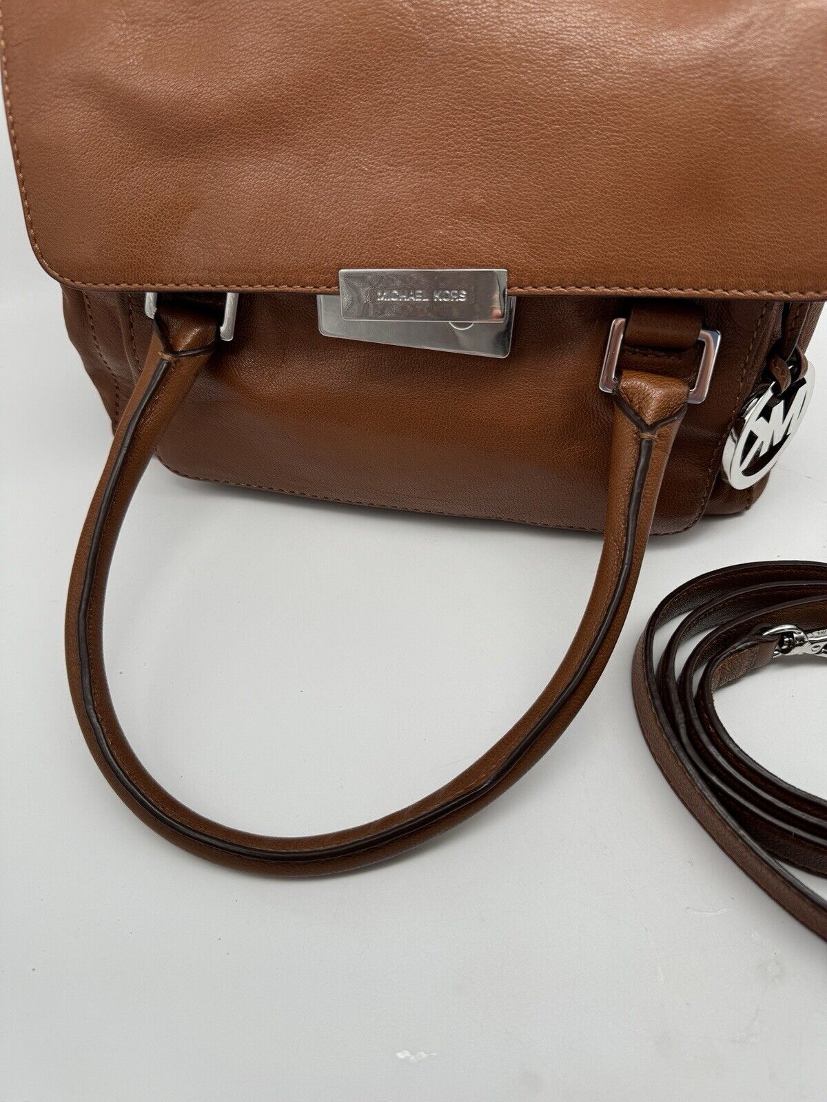 Authentic Michael Kors Brown Classic Leather Hand Bag PRE-Owned