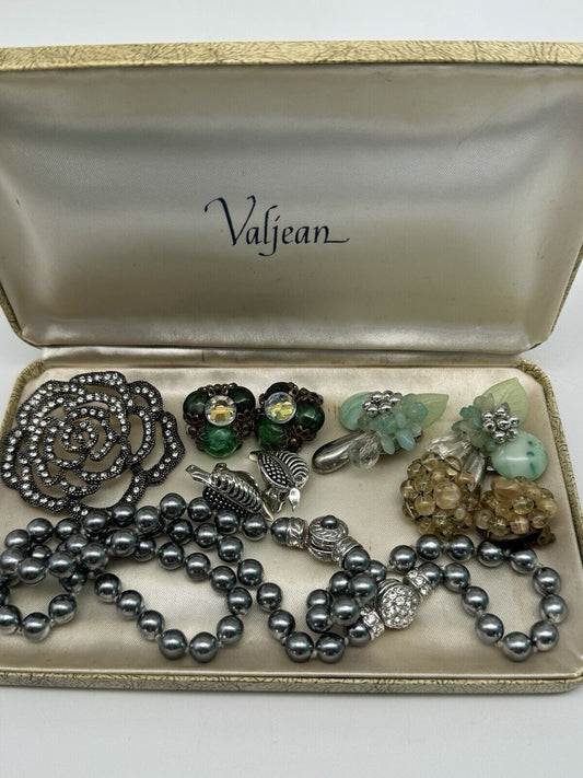 Mixed Vintage Jewelry Lot Necklace Brooch 4 Pair Earrings AS IS‼️