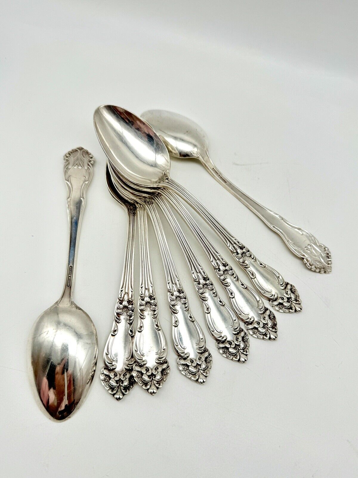 1901 TIGER LILY REED & BARTON Silverware Set ART NOUVEAU 29 PCs Silverplate in Wood Anti Tarnish Case