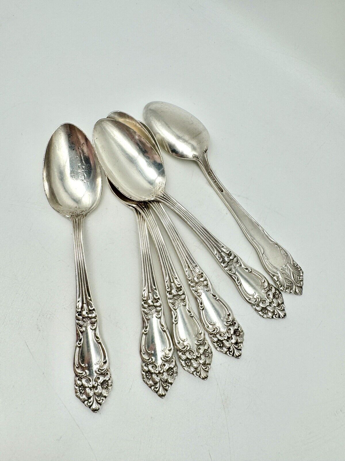 1901 TIGER LILY REED & BARTON Silverware Set ART NOUVEAU 29 PCs Silverplate in Wood Anti Tarnish Case