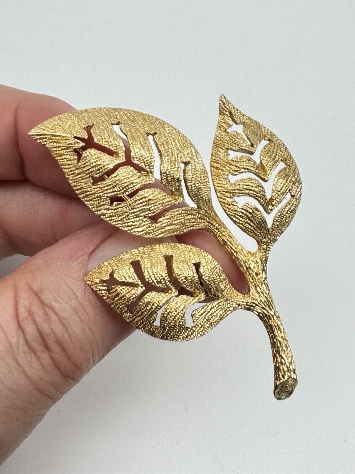 Vintage DIOR Brooch SIGNED” Chr. Dior ©️”Leaf Branch Goldtone ESTATE FIND