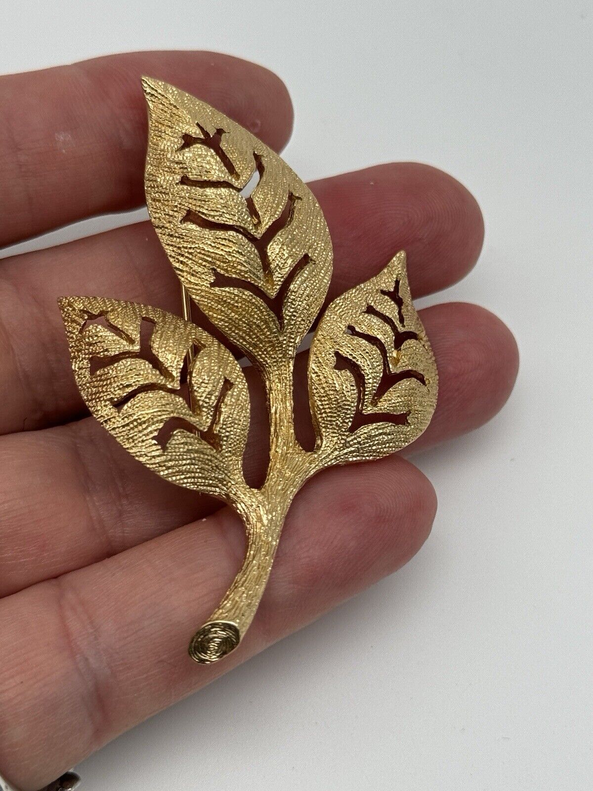 Vintage DIOR Brooch SIGNED” Chr. Dior ©️”Leaf Branch Goldtone ESTATE FIND