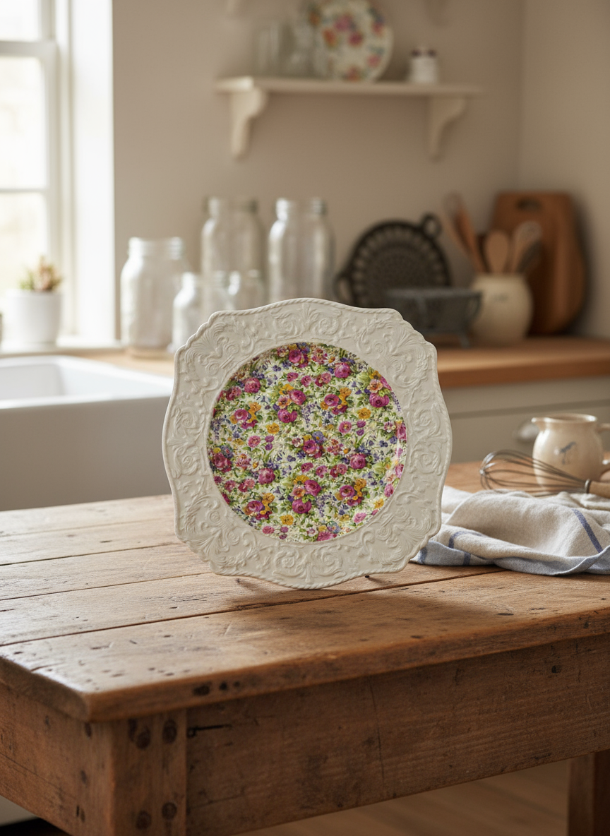 Royal Winton Grimwades China Summertime CHINTZ Wedgwood Border Large Plate 12"