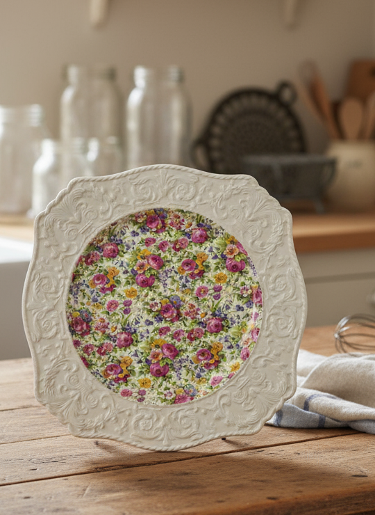 Royal Winton Grimwades China Summertime CHINTZ Wedgwood Border Large Plate 12"