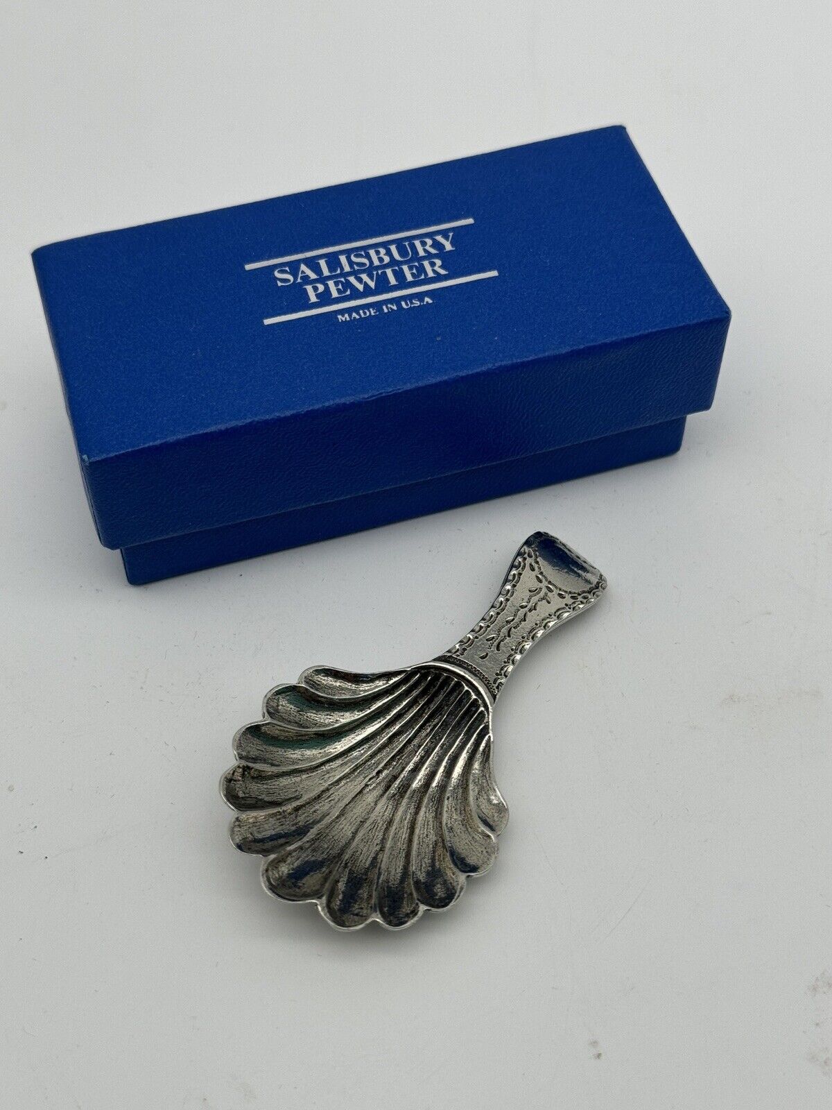 Vintage TEA Caddy Spoon Pewter By SALISBURY PEWTER Estate Find