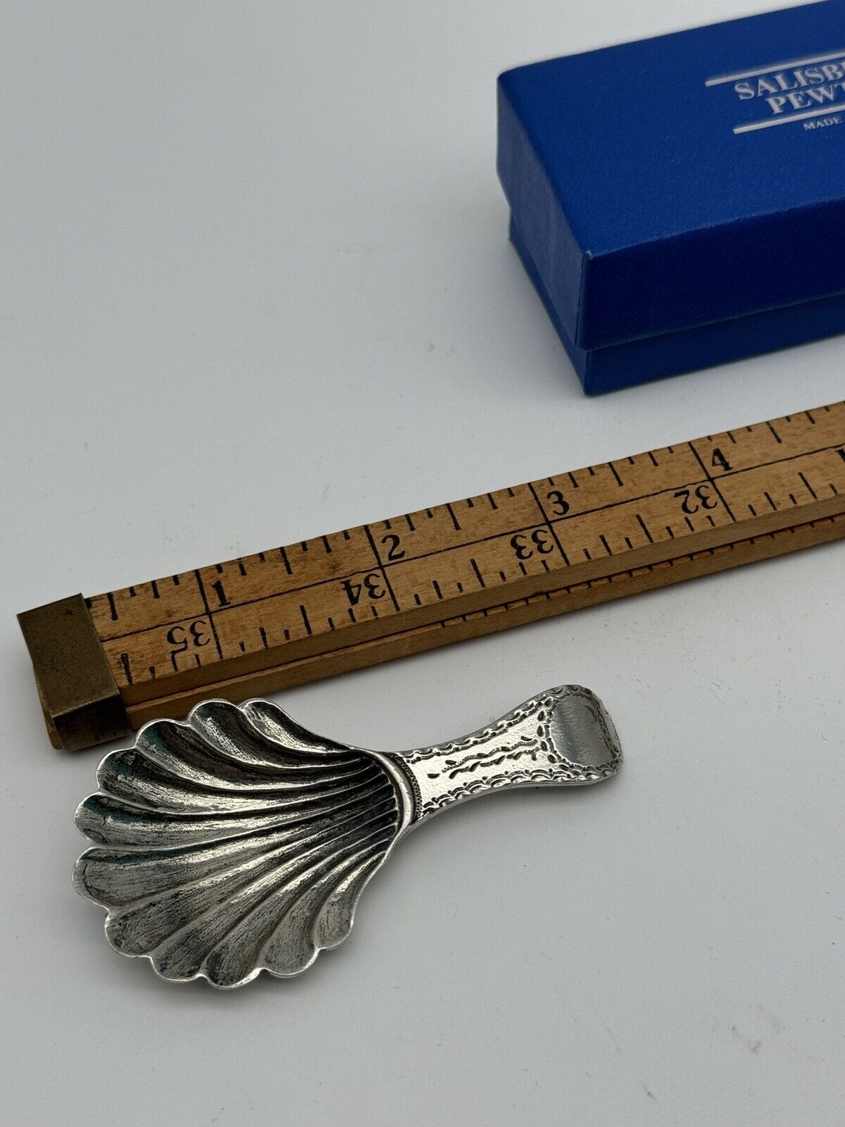 Vintage TEA Caddy Spoon Pewter By SALISBURY PEWTER Estate Find