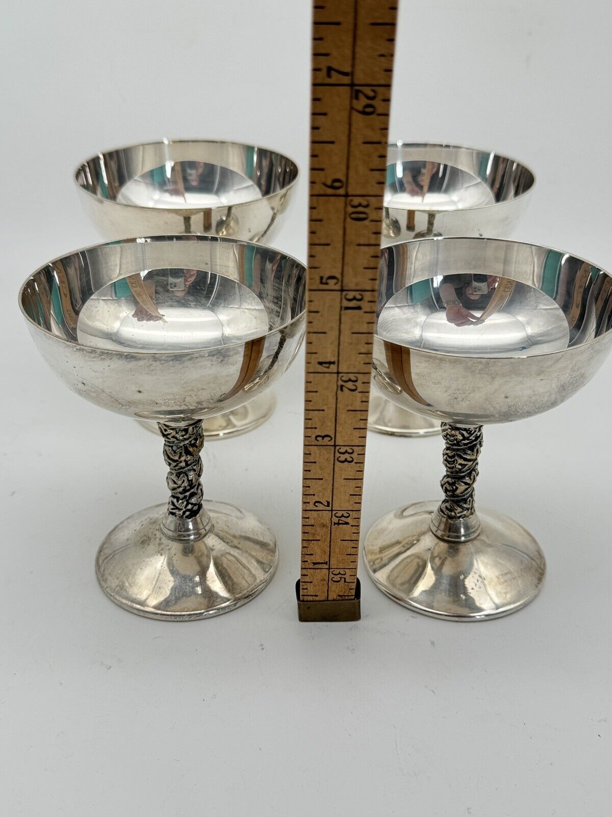 Set Of 4 VALERO Spain Champagne Coupes Sherbets Silverplate 4.25”h