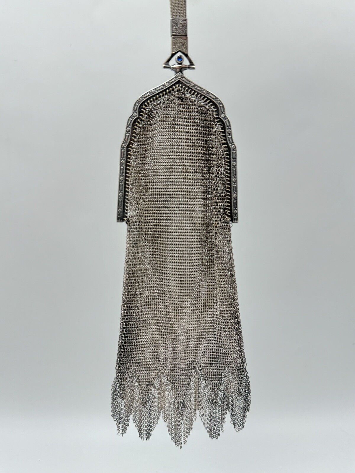 1920s Whiting & Davis Chain Mail Flapper Purse Fringed