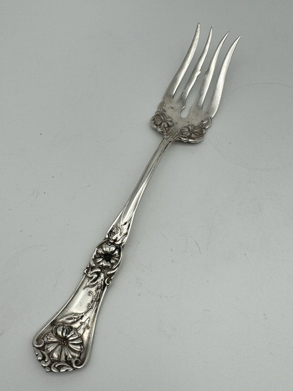 WM A Rogers A1 Silverplate  Grenoble/Gloria Med Cold Meat Fork Pat 1906 8.25”