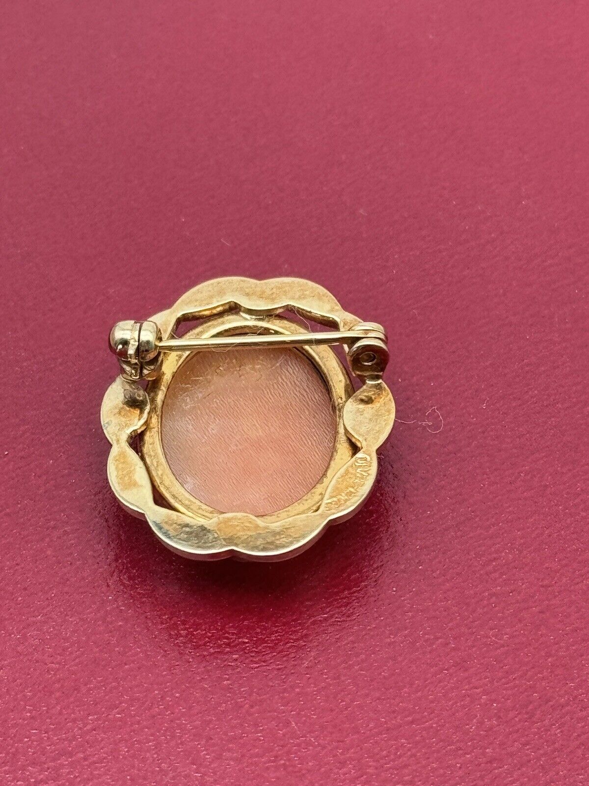 Small Carved Cameo Pin Left Facing With Vintage Case 12kt Gold Filled