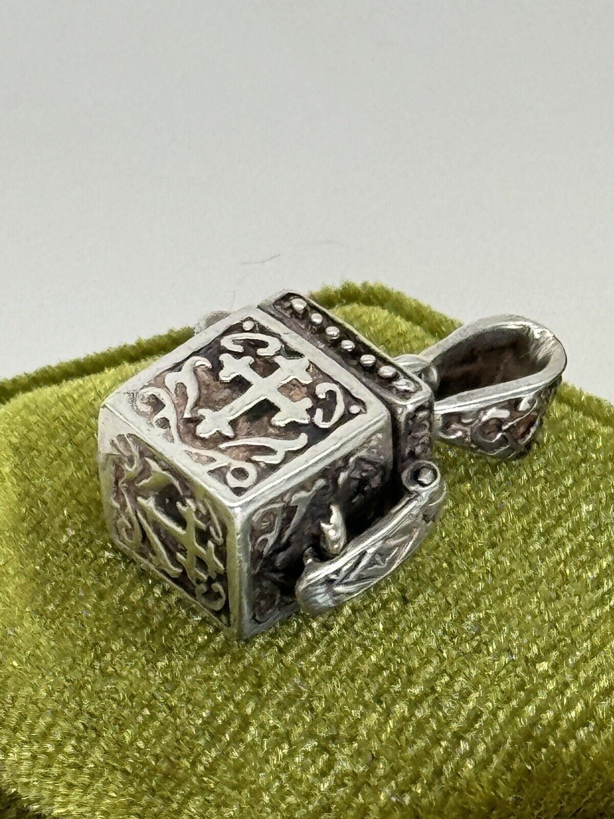 Vintage Sterling 925 Prayer Box CHARM Hope Wish Chest