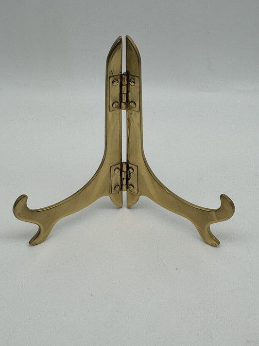 1 X Vintage Brass Easel Stand Table Top Circa 4.75”