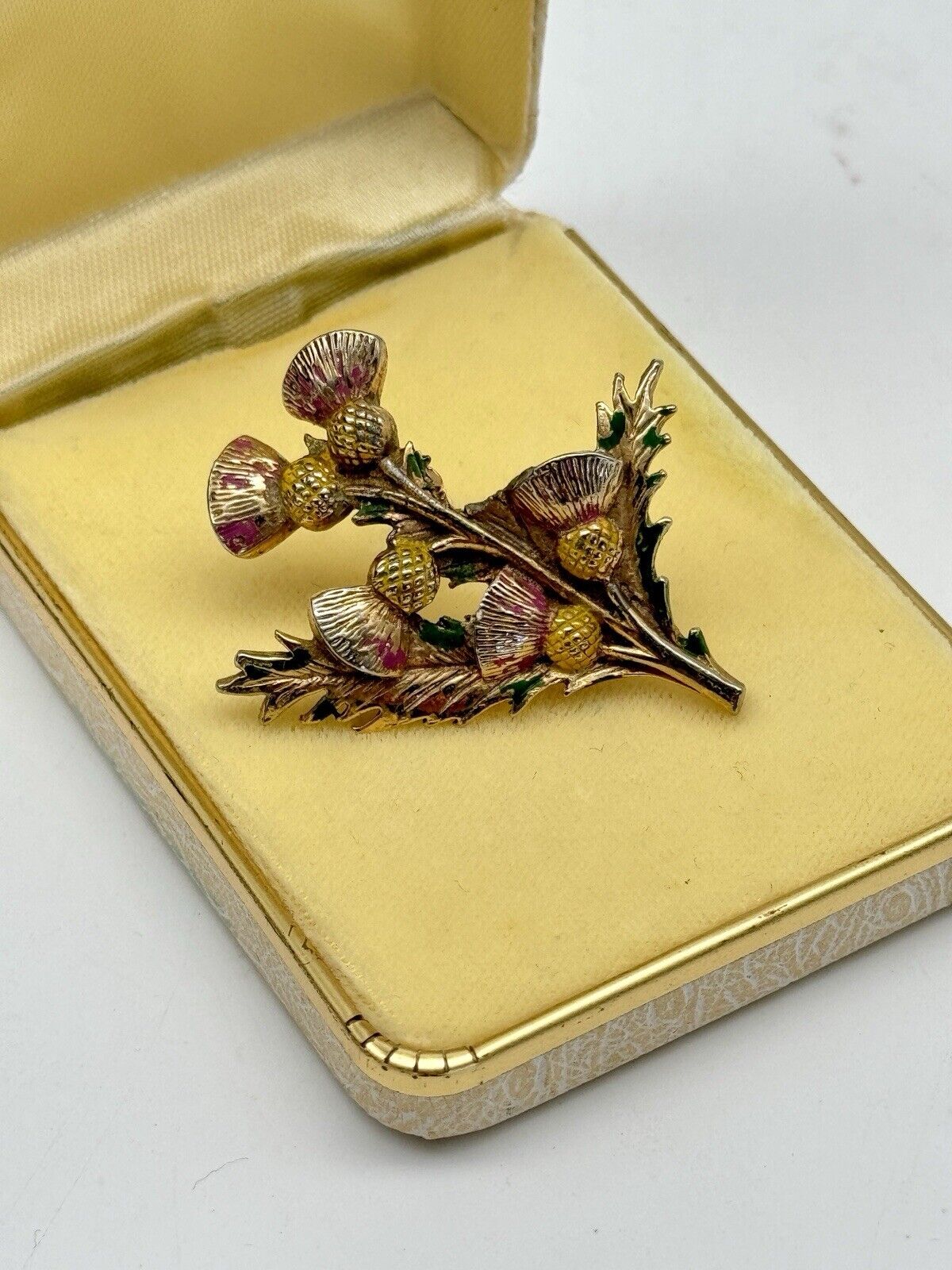 Vintage Goldtone Scottish Thistle Brooch