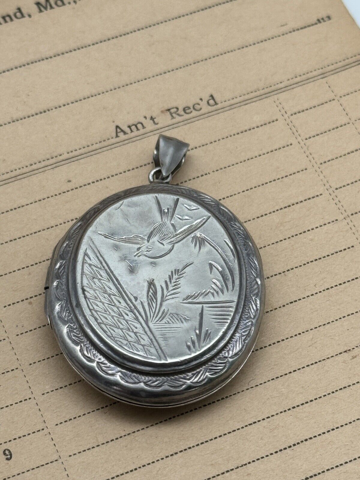 Antique IRISH Sterling Silver Locket Aesthetic Movement Design