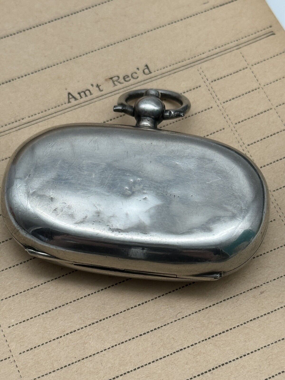 ANTIQUE STERLING SILVER double SOVEREIGN CASE COIN HOLDER Chatelaine 925 Mono WM