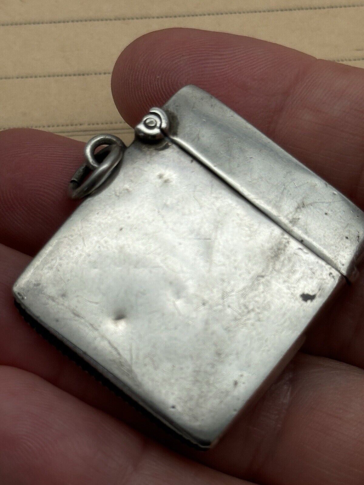 Antique STERLING Birmingham Vesta Case Match Case Chatelaine Pendant