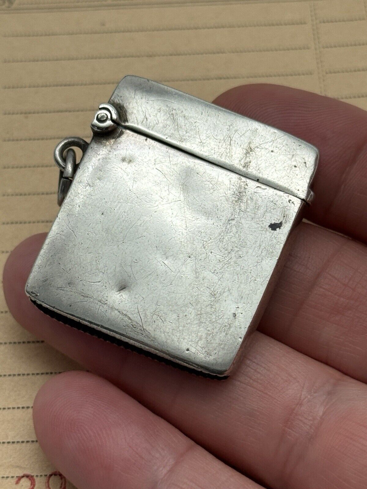 Antique STERLING Birmingham Vesta Case Match Case Chatelaine Pendant