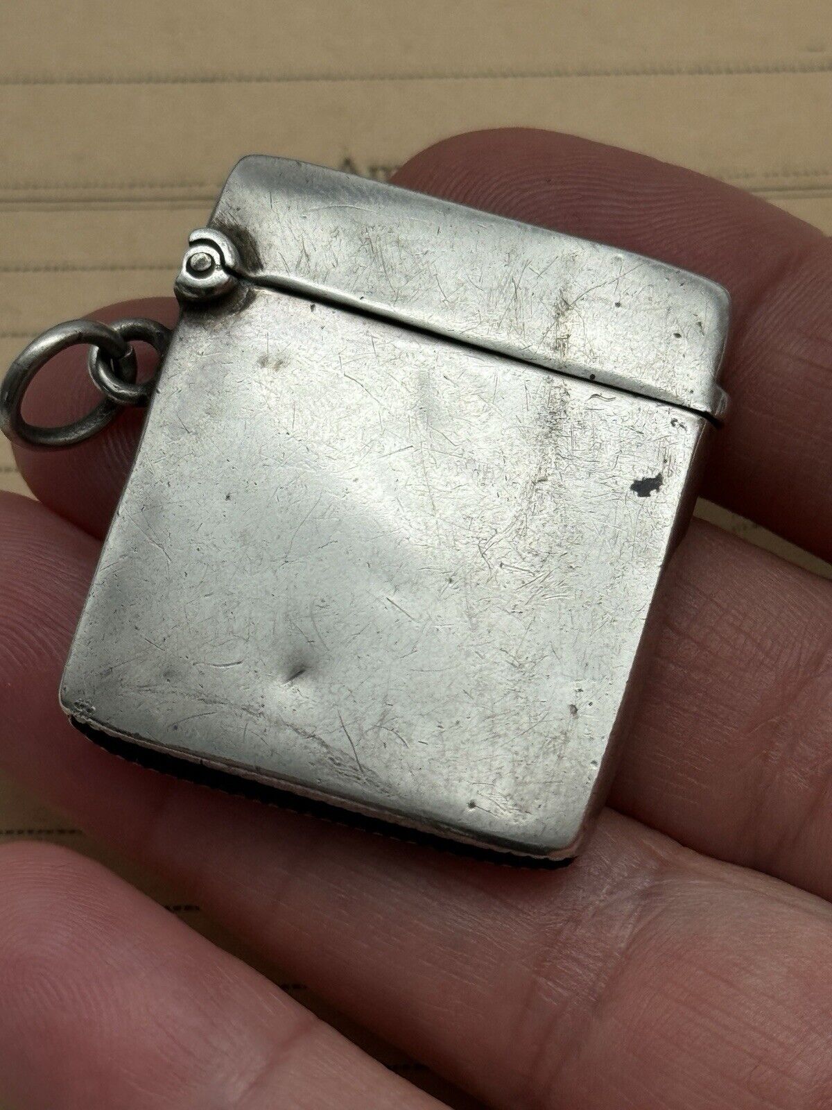 Antique STERLING Birmingham Vesta Case Match Case Chatelaine Pendant