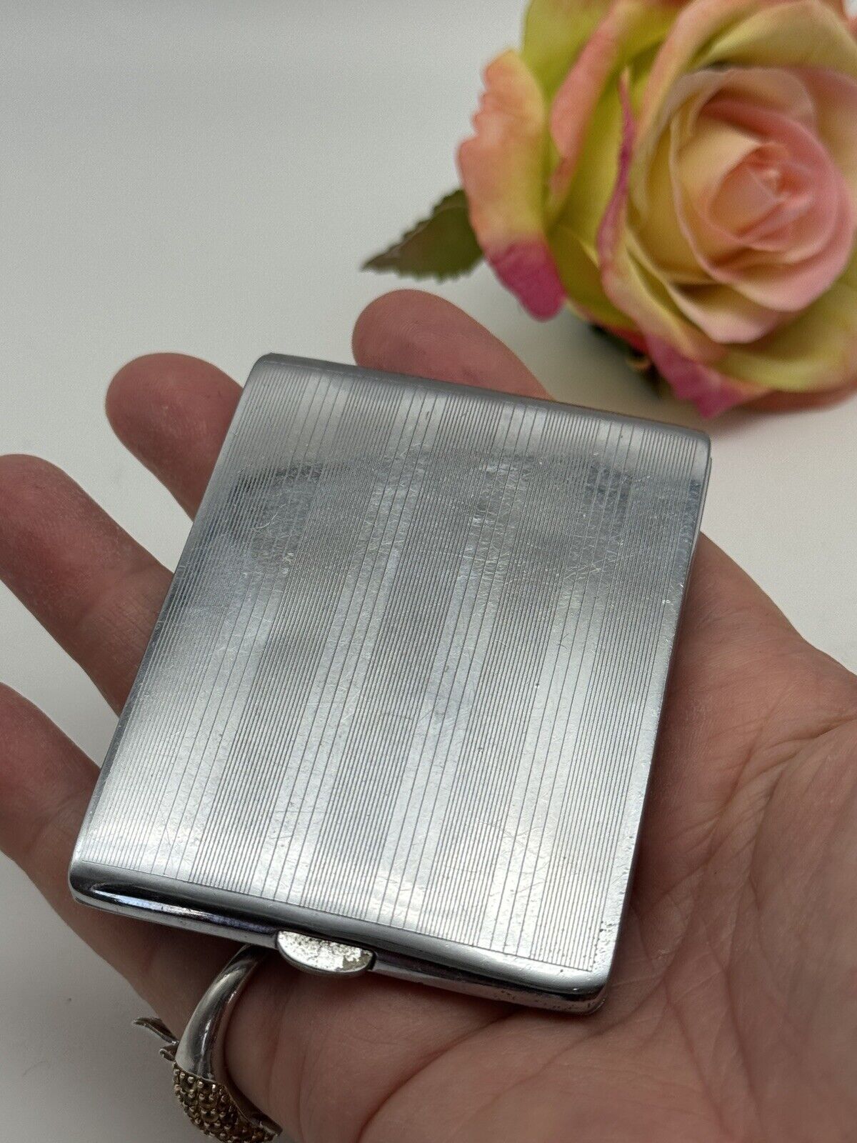 Vintage Chrome Silvertone Cigarette Case No Monogram  ESTATE FIND