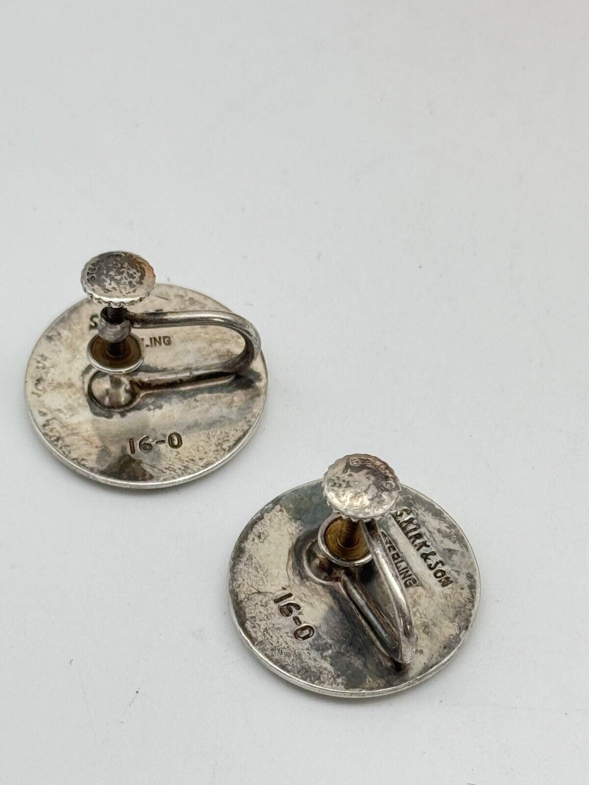 Vintage S Kirk & Son Sterling Silver Earrings Screw Back ESTATE FIND