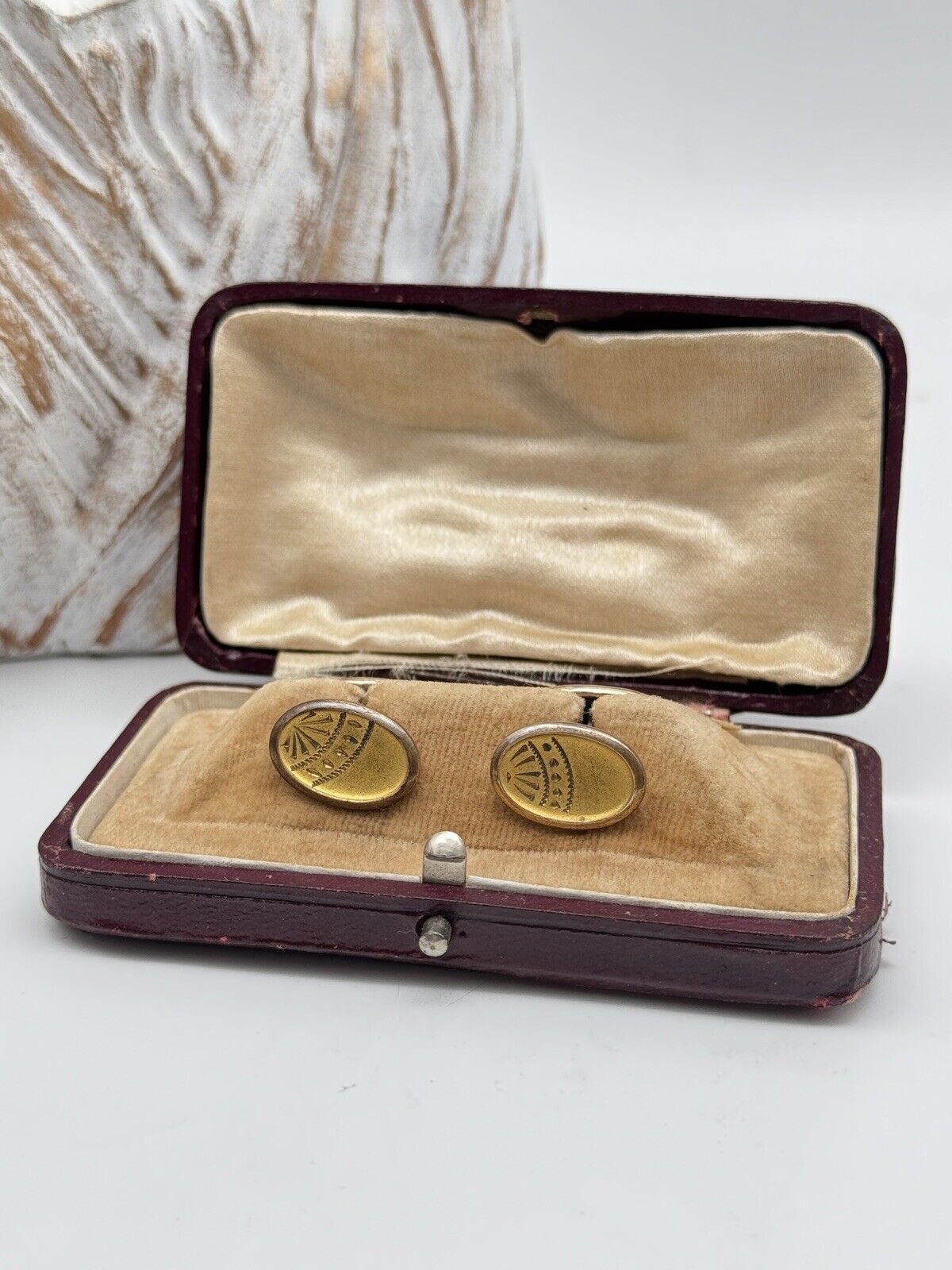 Antique Gold Filled Cufflinks In Antique Case ESTATE FIND