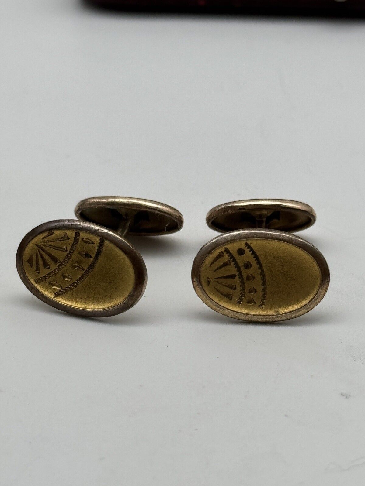 Antique Gold Filled Cufflinks In Antique Case ESTATE FIND