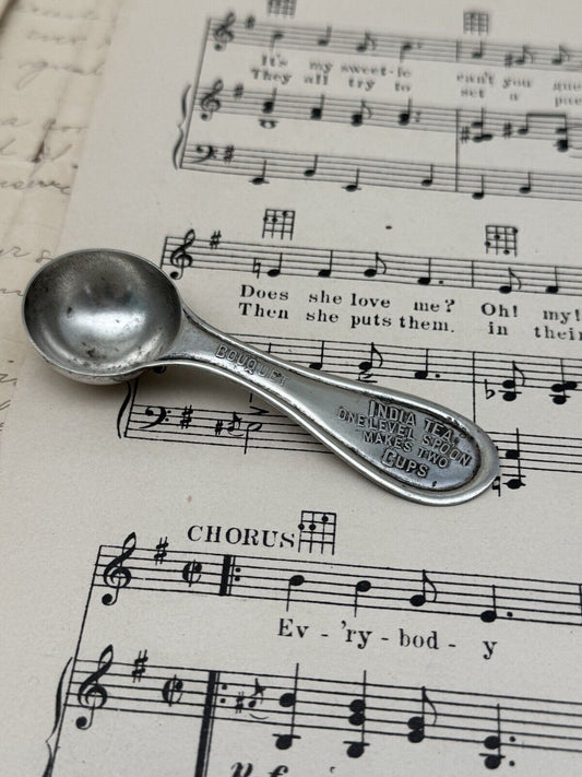 Original Antique INDIA TEA  Spoon  "ONE LEVEL SPOON MAKES TWO CUPS" ADVERTISING