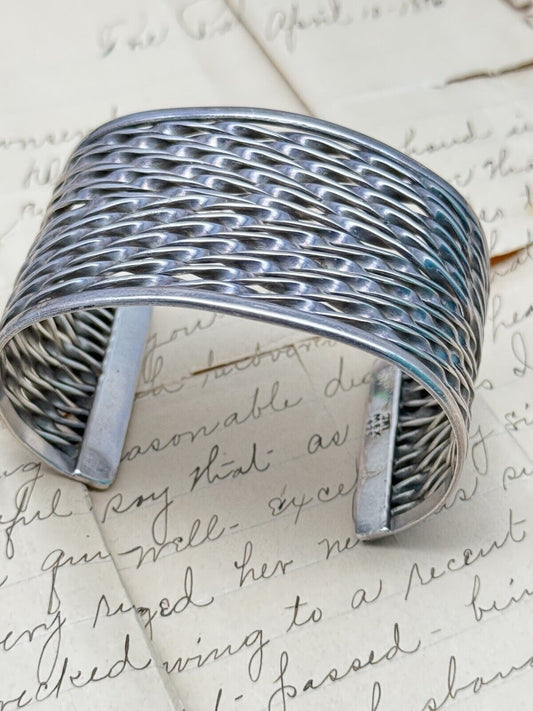Vintage Cuff Bracelet Sterling 925 SIGNED JRI Mexican